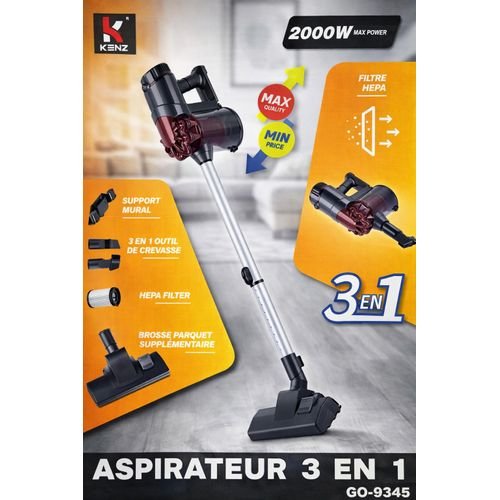 Aspirateur À Fil 3 En 1 À Main Sans Sac Cyclonique 2000w - Image 1 of 1