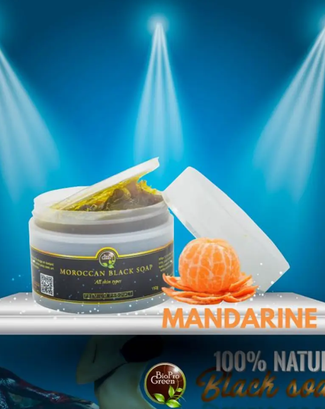 Savon Noir Marocain Bio Parfumé À Mandarine - Image 1 of 1