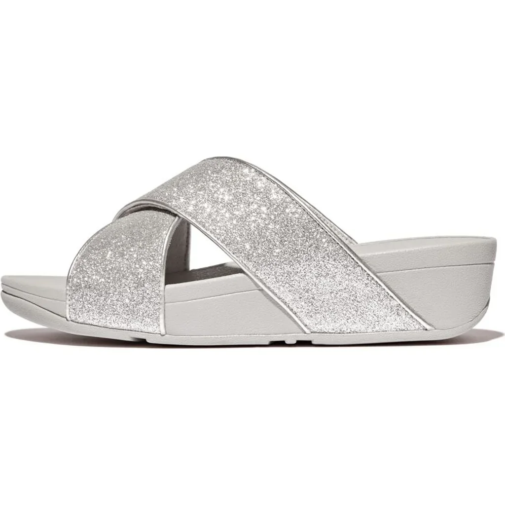Lulu Glitterdust Cross Slides Pu, Polyster - Image 1 of 4