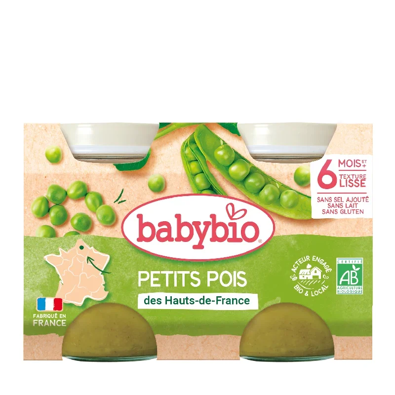 Pot Petits Pois 2x130 G Bio Légumes Bébé Dès 6 Mois Alimentation Infantile - Image 1 of 1