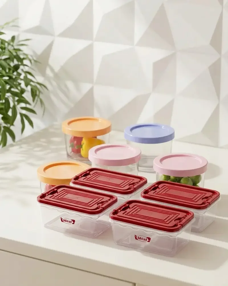 Set De Rangement Cuisine : 3 Pots En Verre + 6 Boîte En Plastique - Image 1 of 1