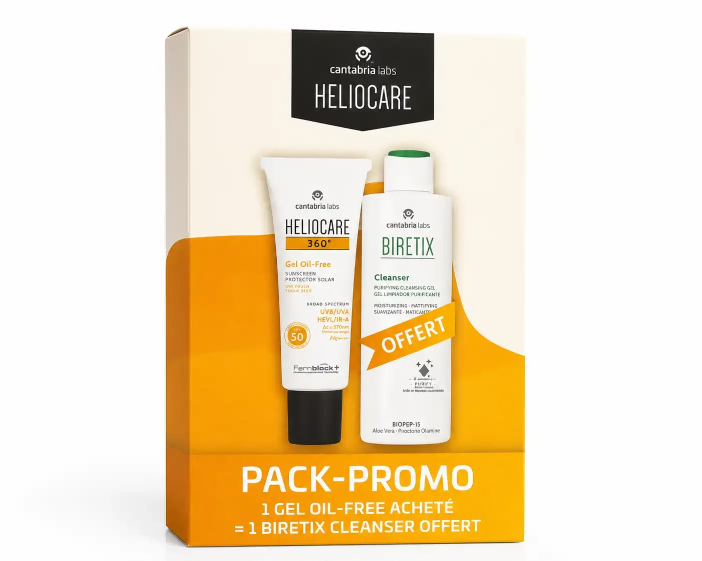 360° Gel Oil-free Spf50 + Biretix Cleanser Offert – Pack Promo - Image 1 of 2