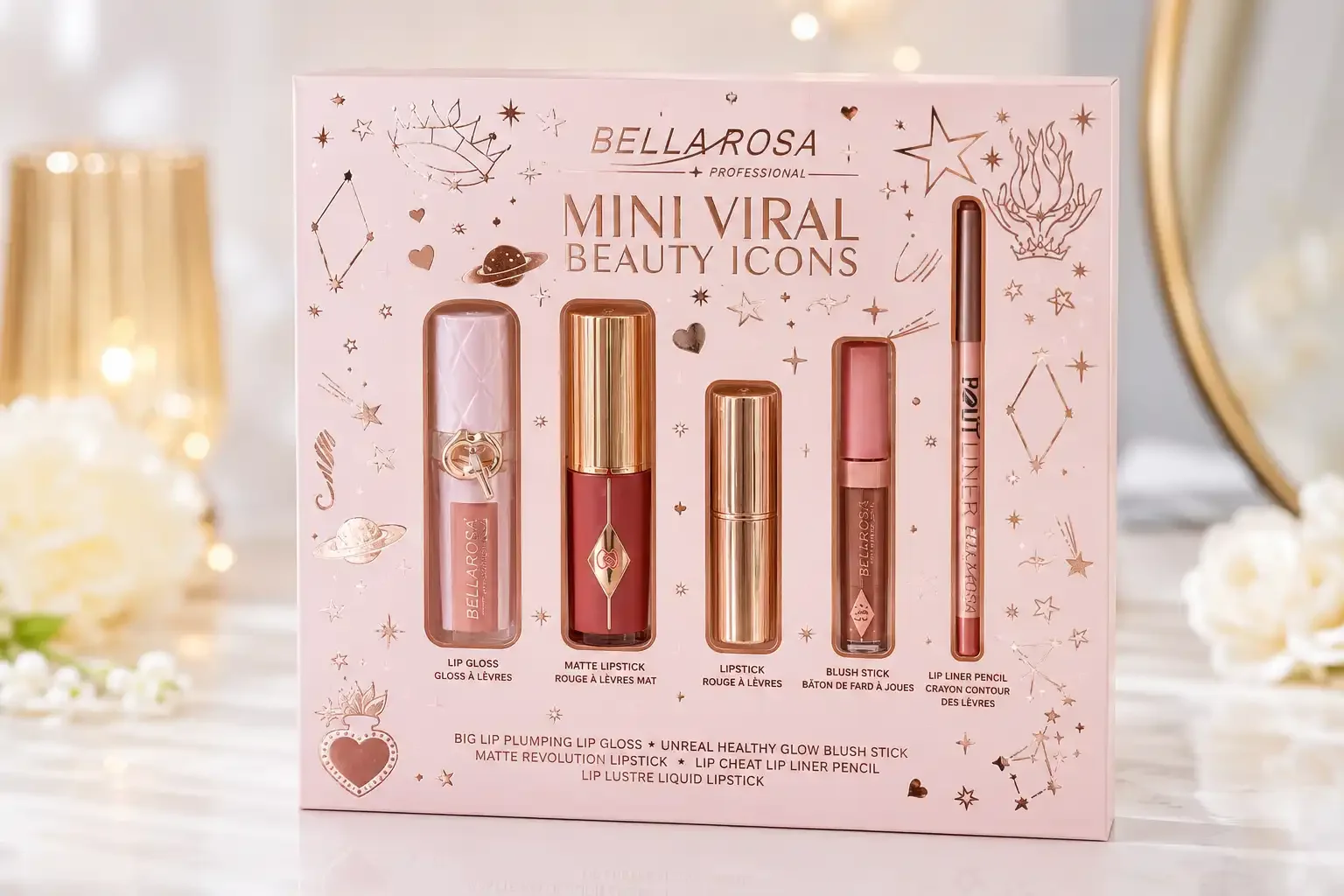 Bella Rosa Mini Viral Beauty Icons – Coffret Maquillage 5 Pièces - Image 1 of 3