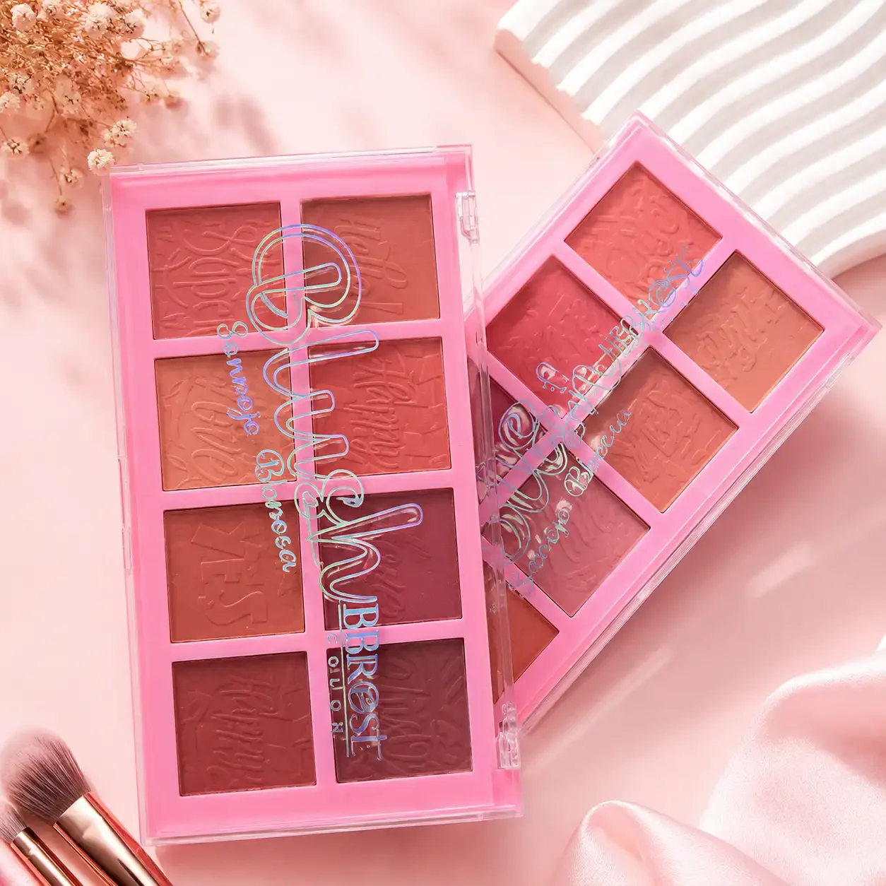 Palette De Blush 8 Couleurs – Fards À Joues Mat & Satiné Pour Un Teint Naturel Et Lumineux - Image 1 of 2