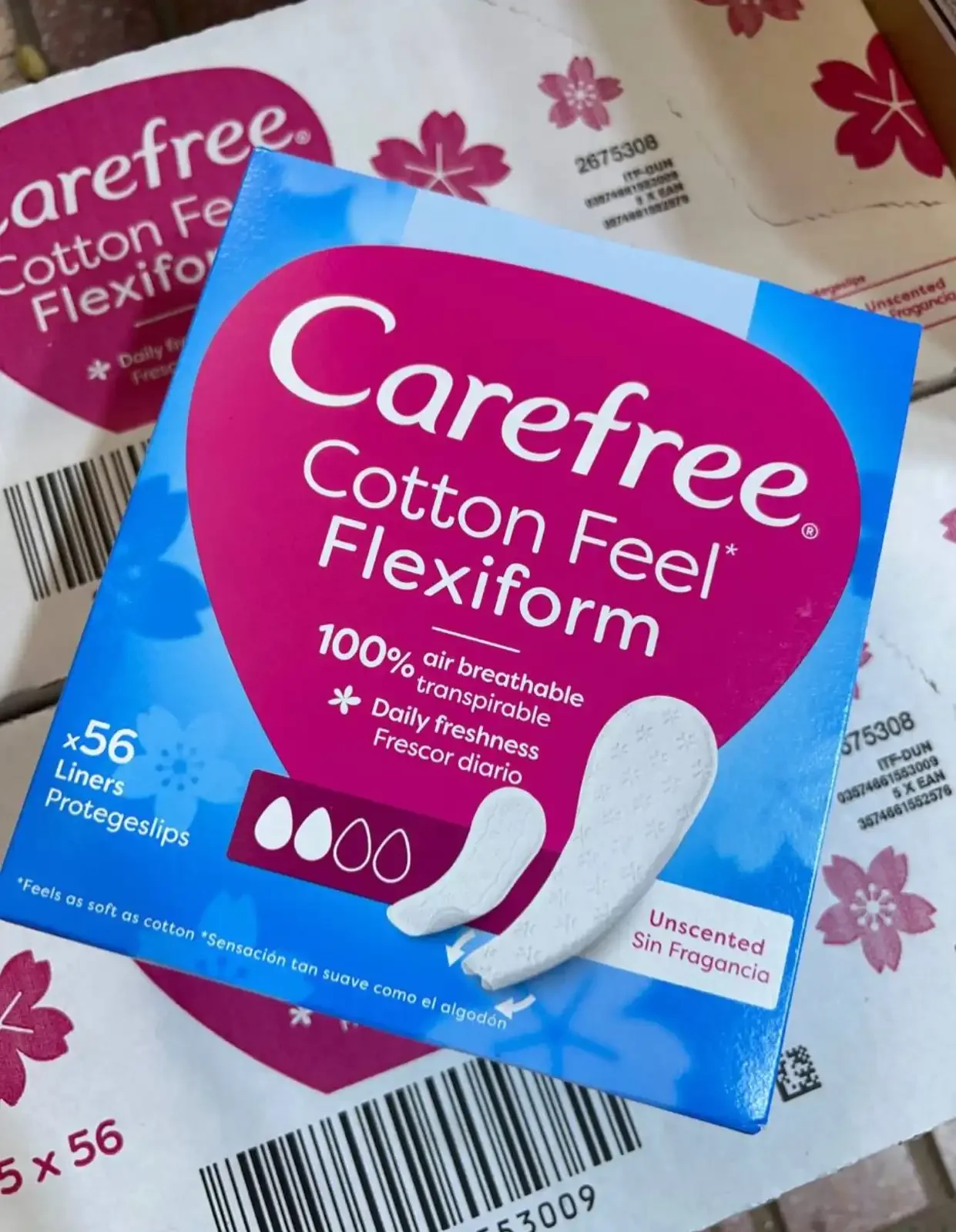 Cotton Feel Flexiform – Protège-slips Quotidiens Respirants Sans Parfum – 56 Protège-slips - Image 1 of 2