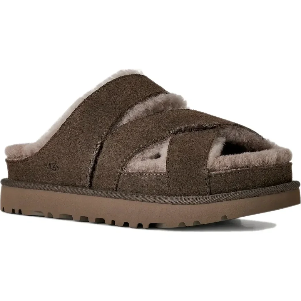 Greenport Cross Strap Slide Twinface Sheepskin - Image 1 of 4