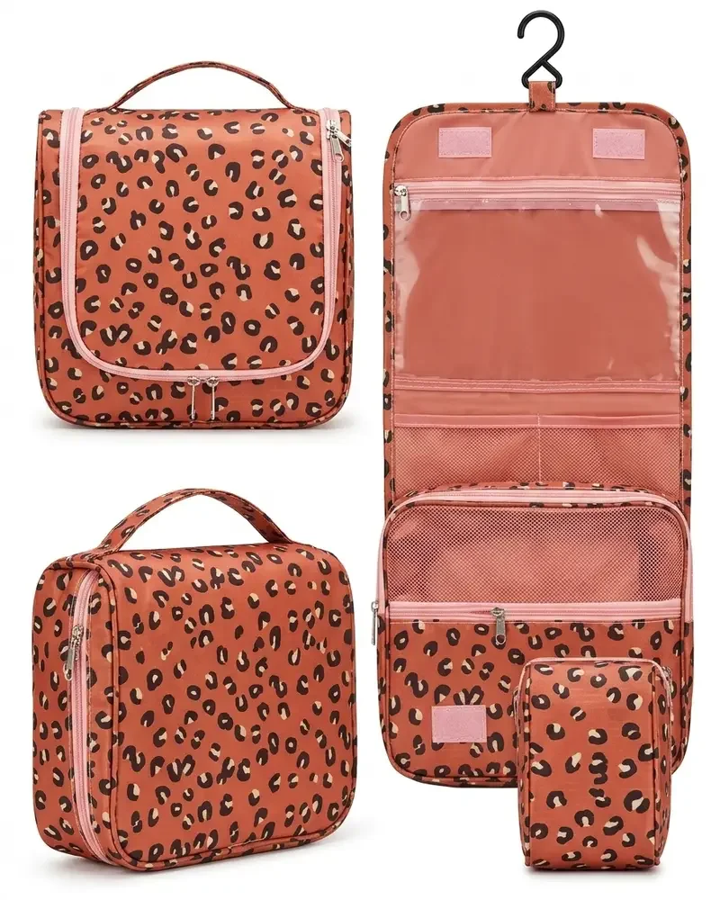 Trousse De Toilette De Voyage Suspendue Pliable, Avec Crochet Et Compartiments Multiples - Image 1 of 1
