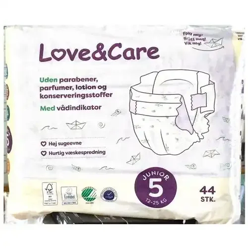 Love Care Couches Junior Taille 5 (12-25 Kg) - Carton De 264 Couches (6 Paquets De 44) - Image 1 of 2