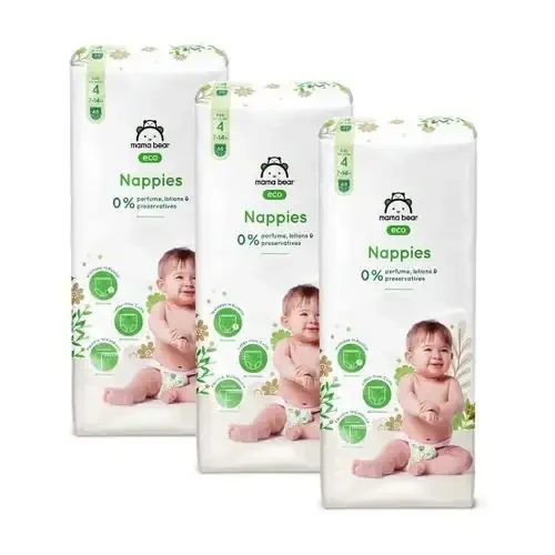 Couches Bébé Écologiques Ultra Absorbantes Taille 4 (7-14 Kg) (48 Couches X 3) - Image 1 of 1