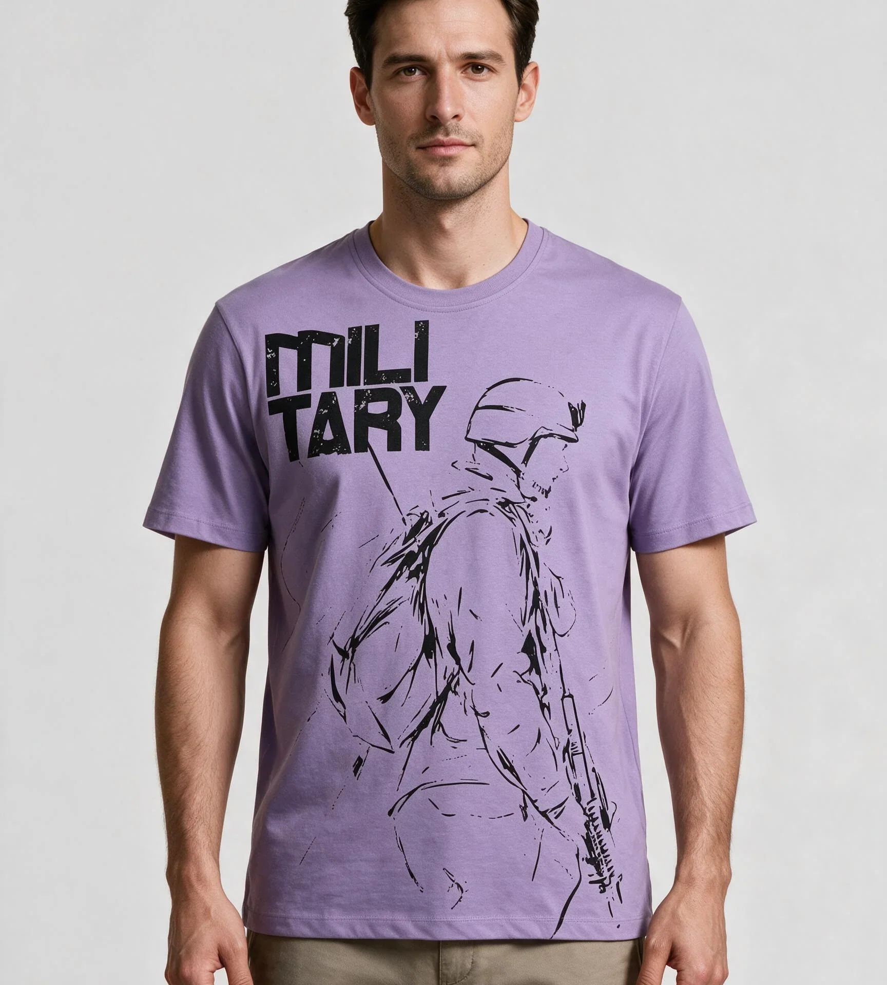 T-shirt Imprimé Militari Violet - Image 1 of 4
