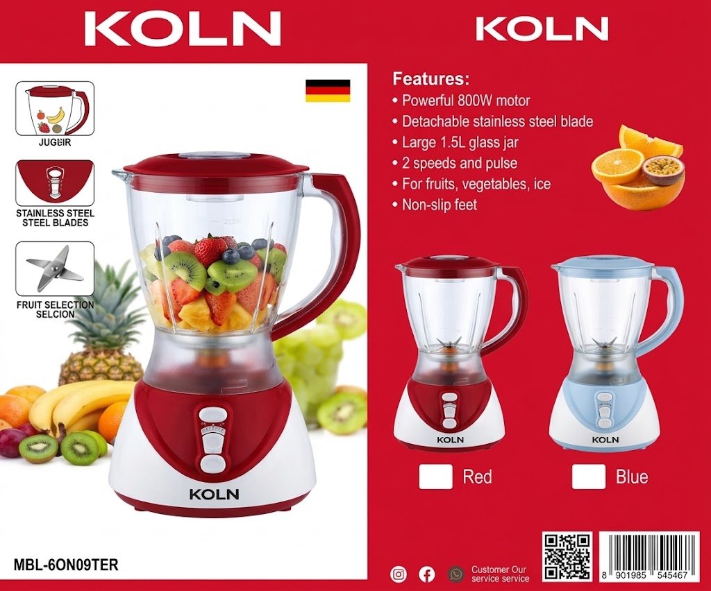 خلاط كهربائي KOLN ML2500W - بتشطيب من البلاستيك - Image 1 of 1