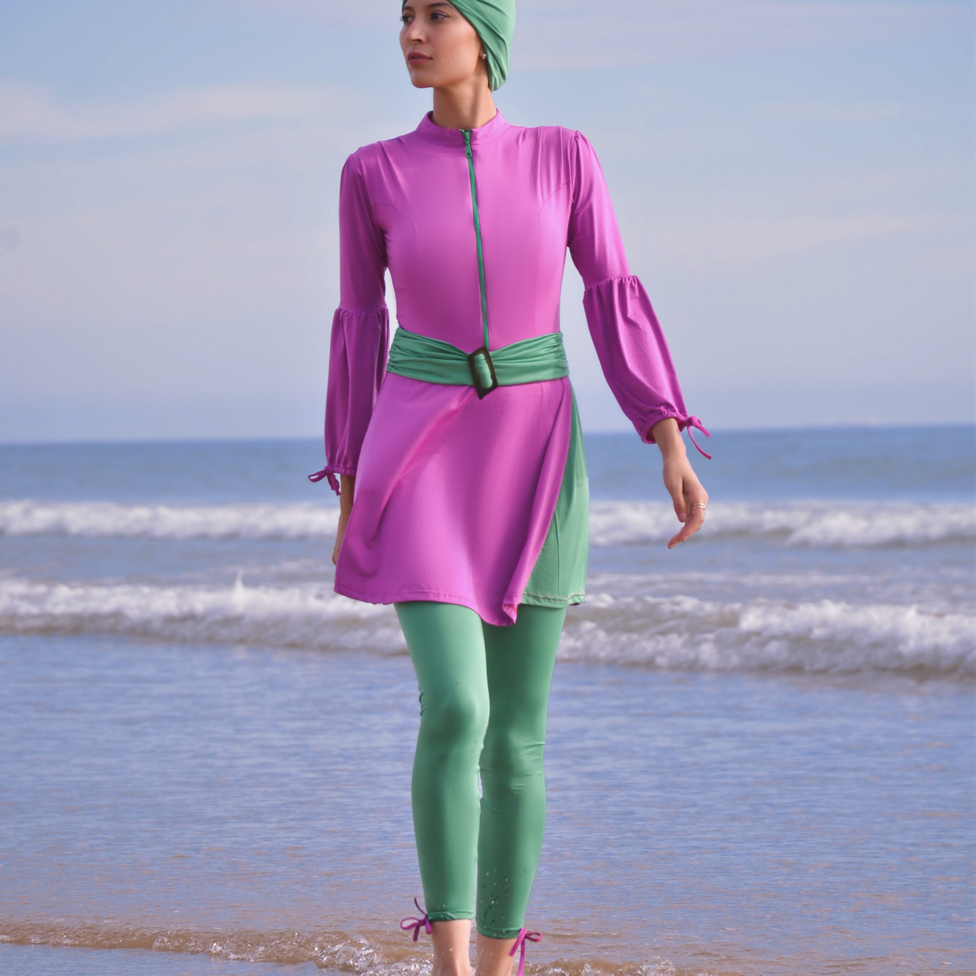 Burkini Fuschia-green Palace Modest Swimwear - Image 1 of 2