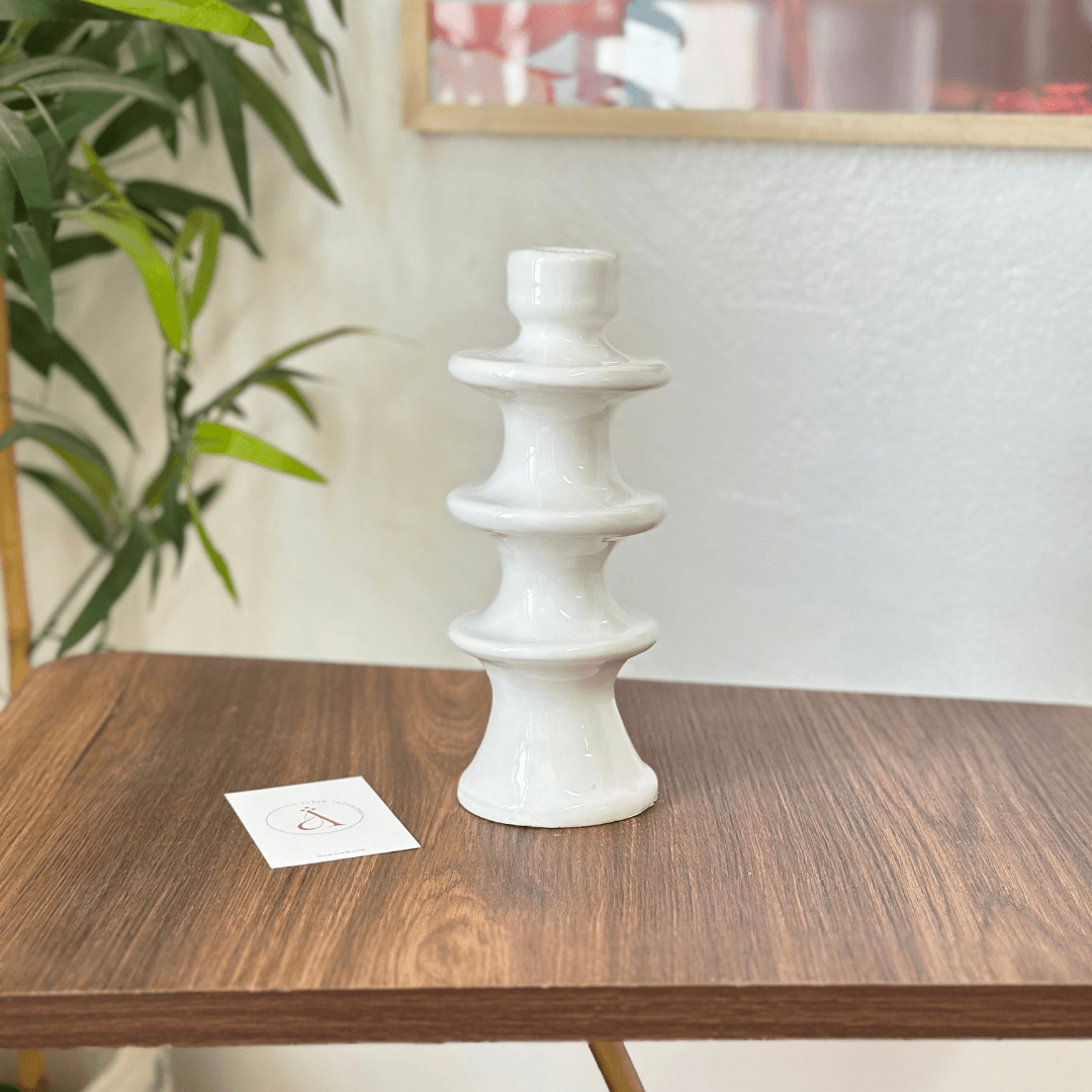 Porte bougie blanc moderne - Image 1 of 2