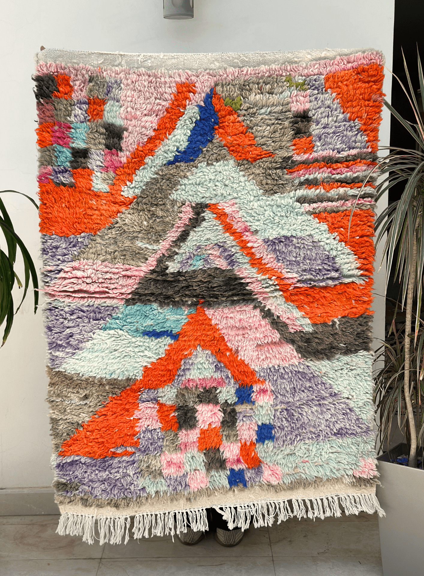 Tapis berbère Azilal coloré 100% laine de mouton 104cm/142cm - Image 1 of 2