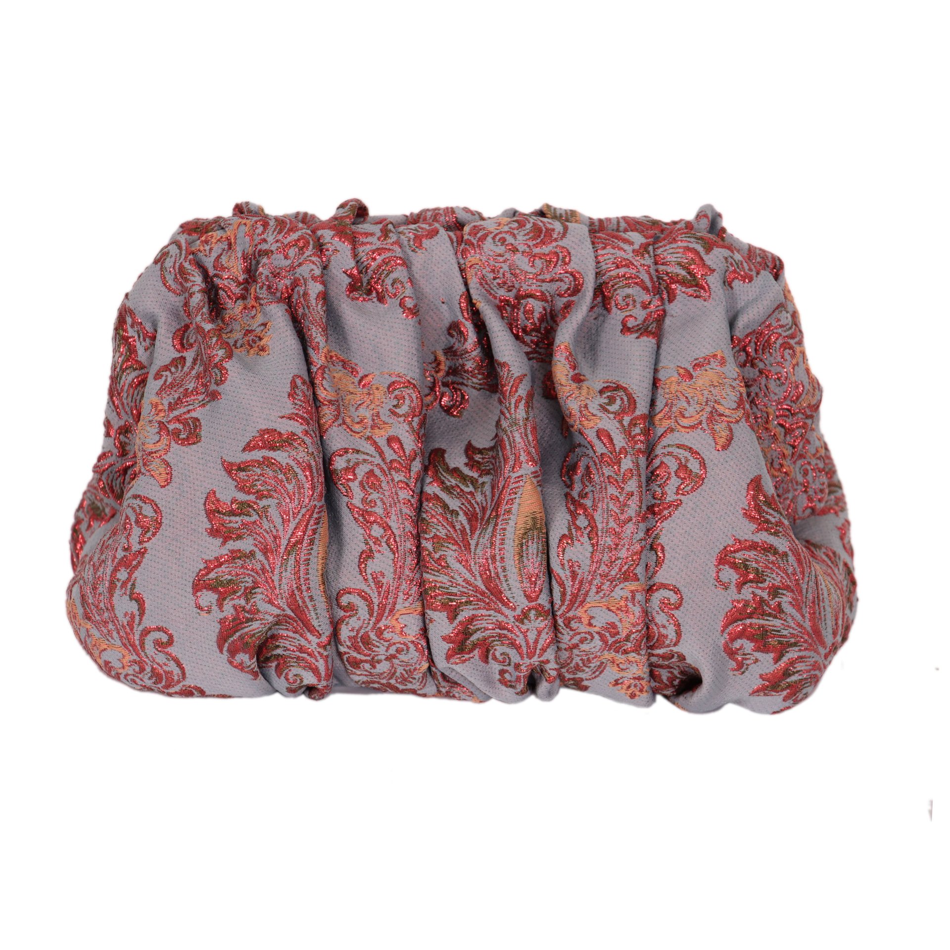 Sac en brocart gris et rose - Image 1 of 2