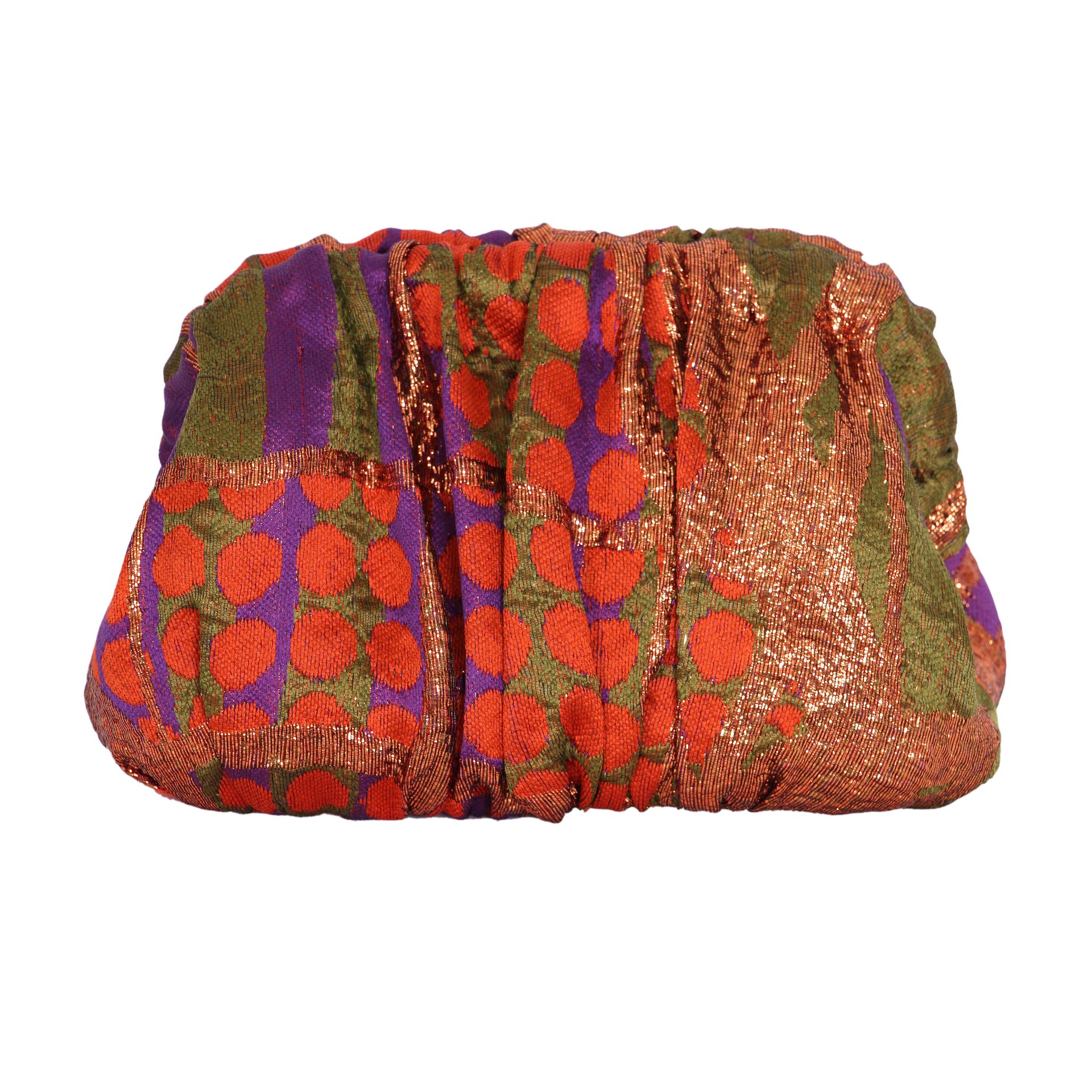 Sac en brocart orange violet et bronze - Image 1 of 2