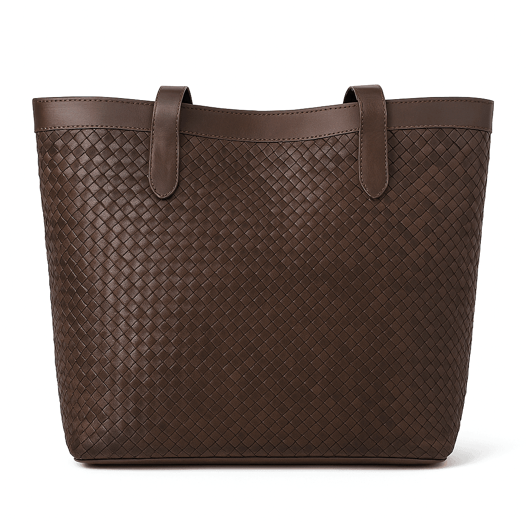Fourre-tout en cuir tissé camel Tan - Image 1 of 3