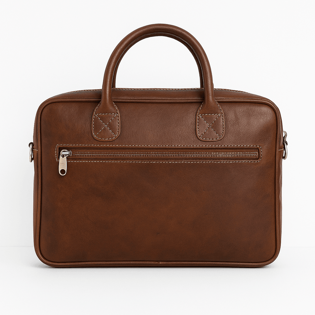 Sac en cuir marron foncé fabriqué à la main - Image 1 of 1