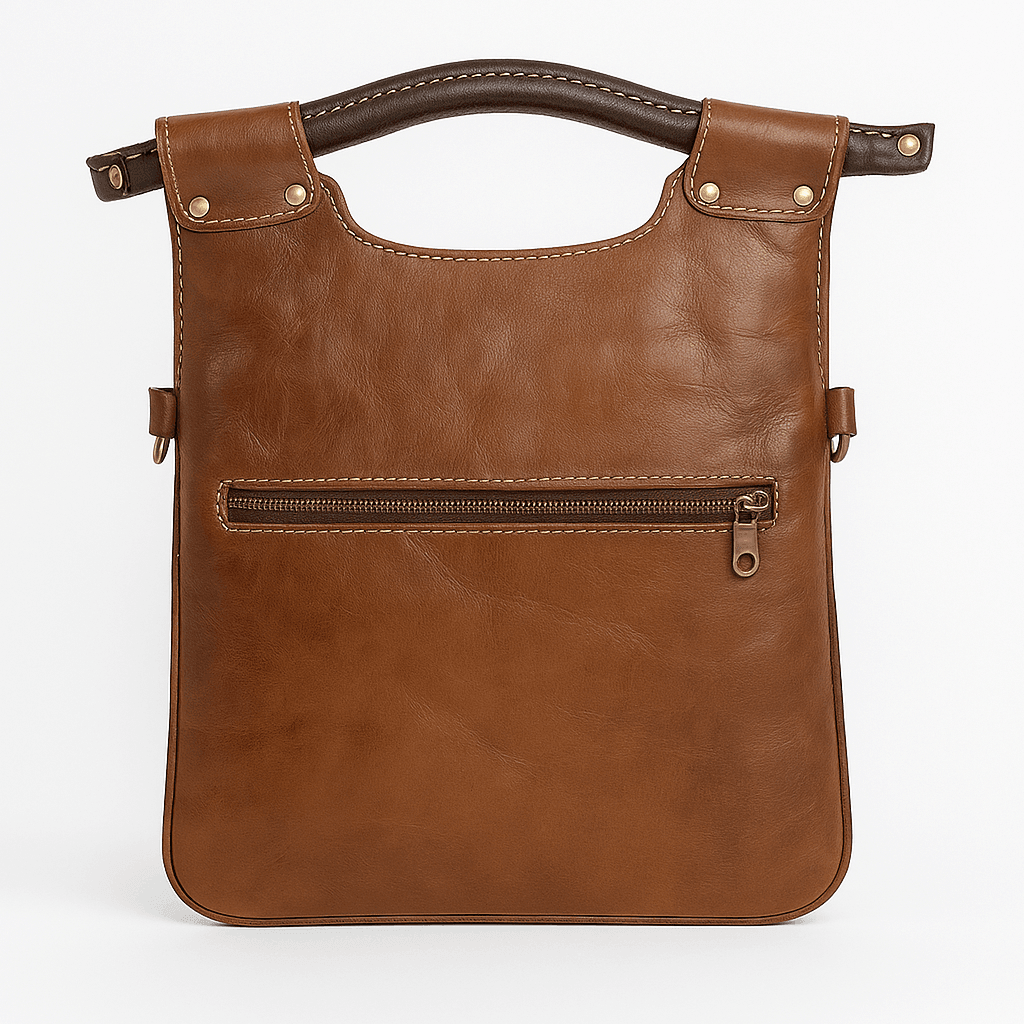 Petit sac à bandoulière en cuir avec poignée - Sacoche artisanale Tan pour un usage quotidien - Image 1 of 1