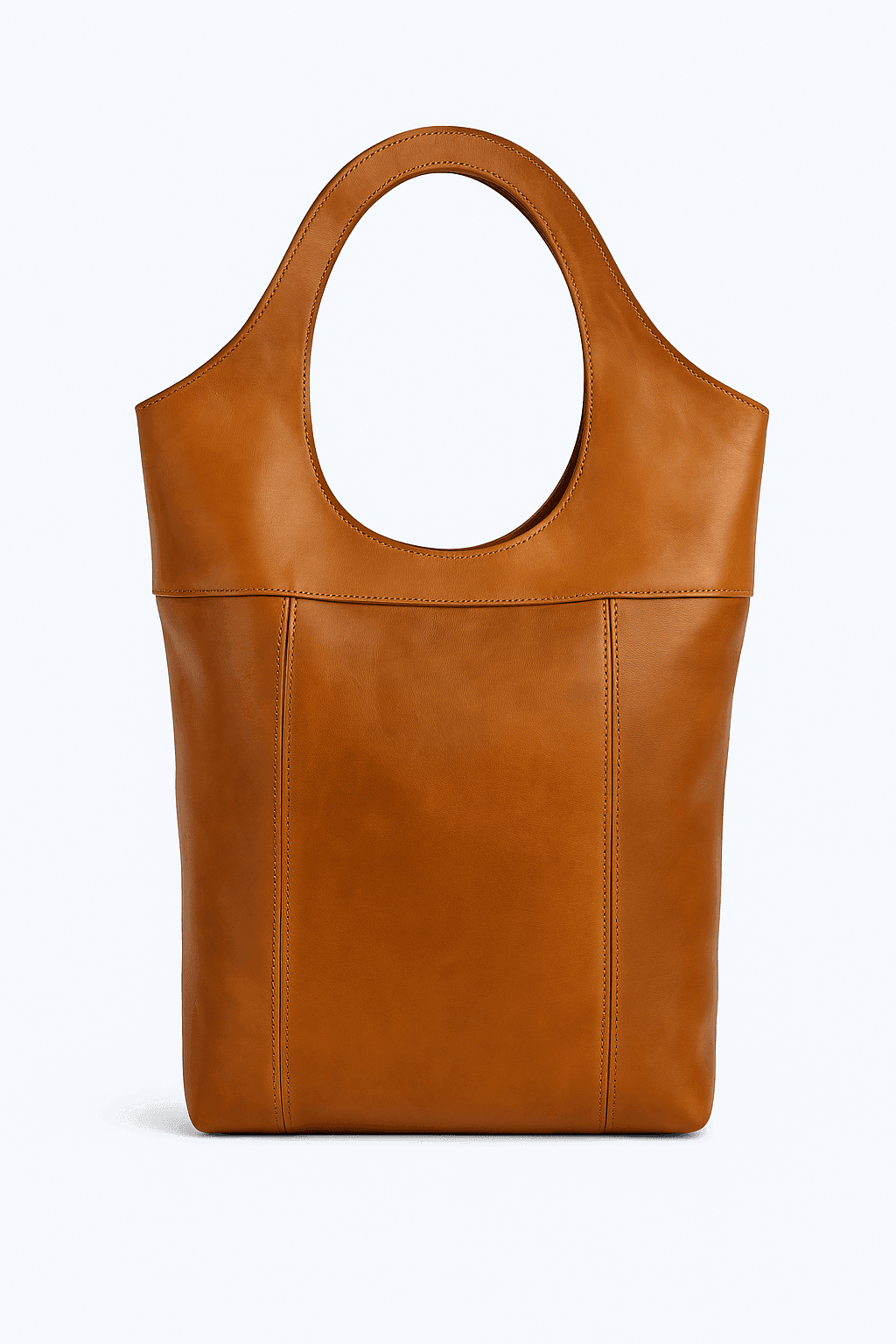 Sac fourre-tout en cuir avec poignée circulaire - Image 1 of 2