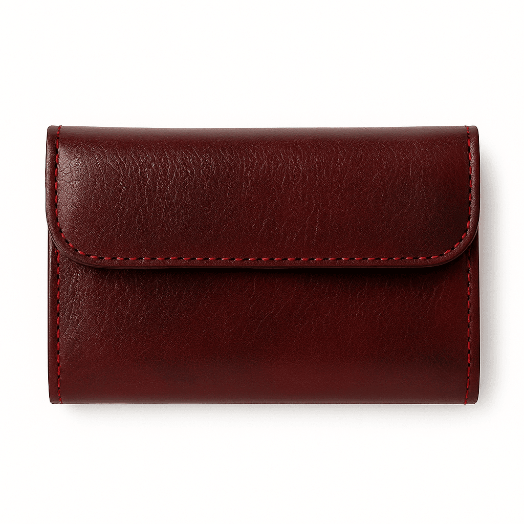 Portefeuille en cuir marocain bordeaux foncé – Sac à main en cuir pour femme - Image 1 of 2