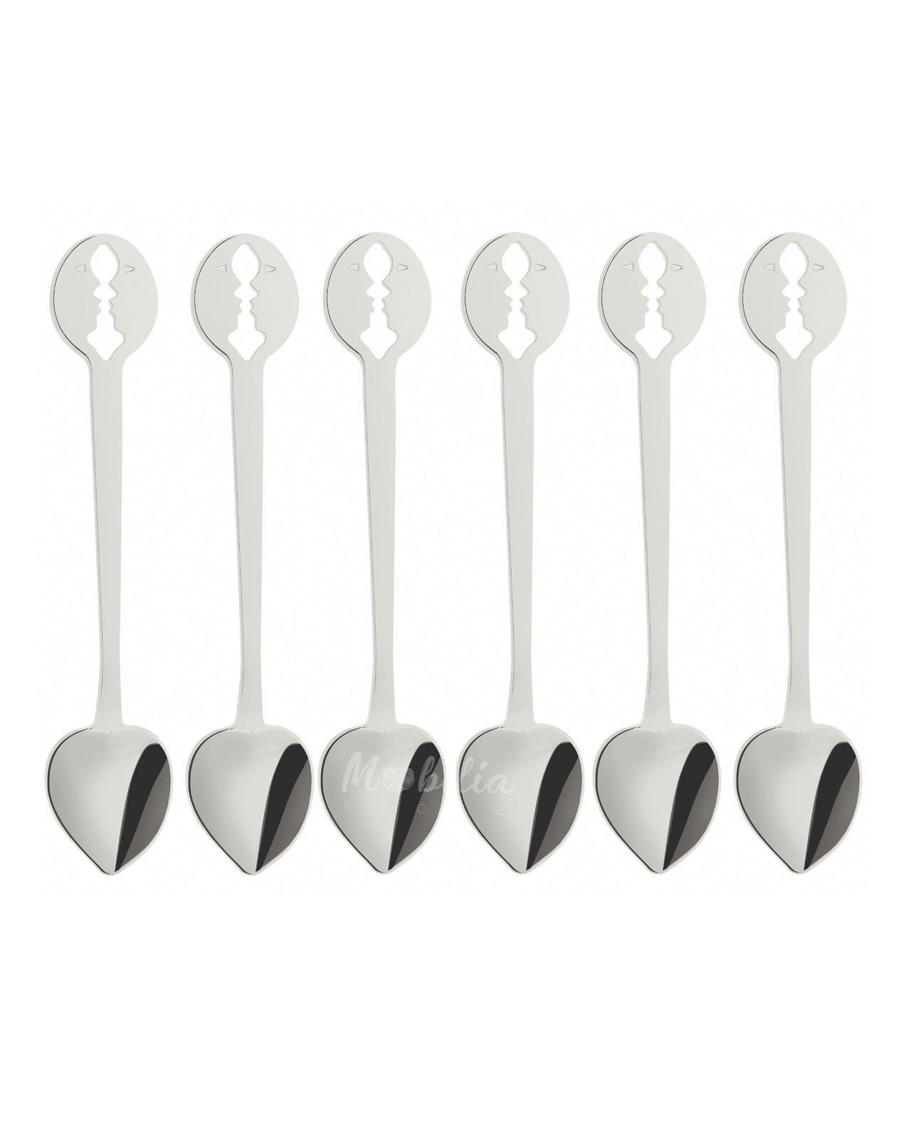 6 Pcs Kiss Cuillère À Moka Cœur - Image 1 of 1