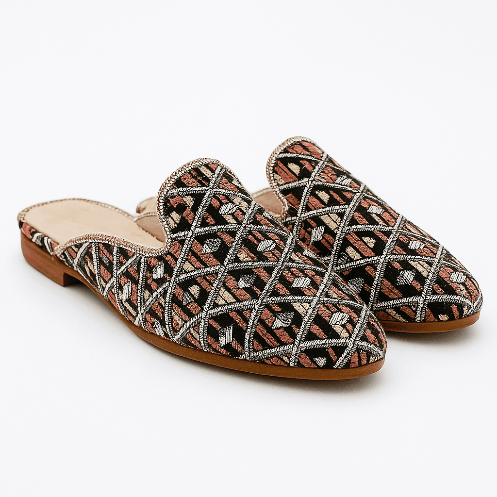 Chaussons mules pour dames - Tissé à la main au Maroc - Image 1 of 2