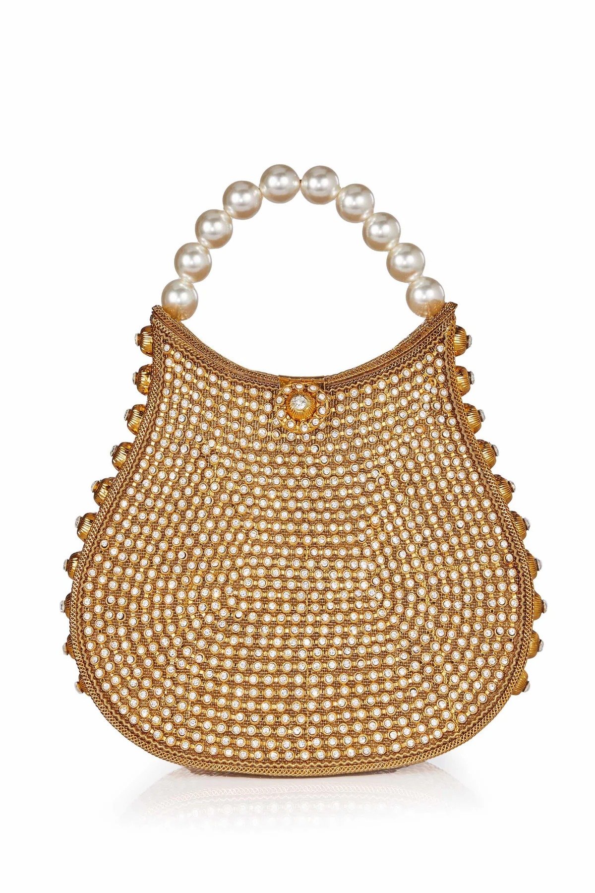 All That Glitters-Nimmi Crystal Pearl Purse -Gold - Image 1 of 3