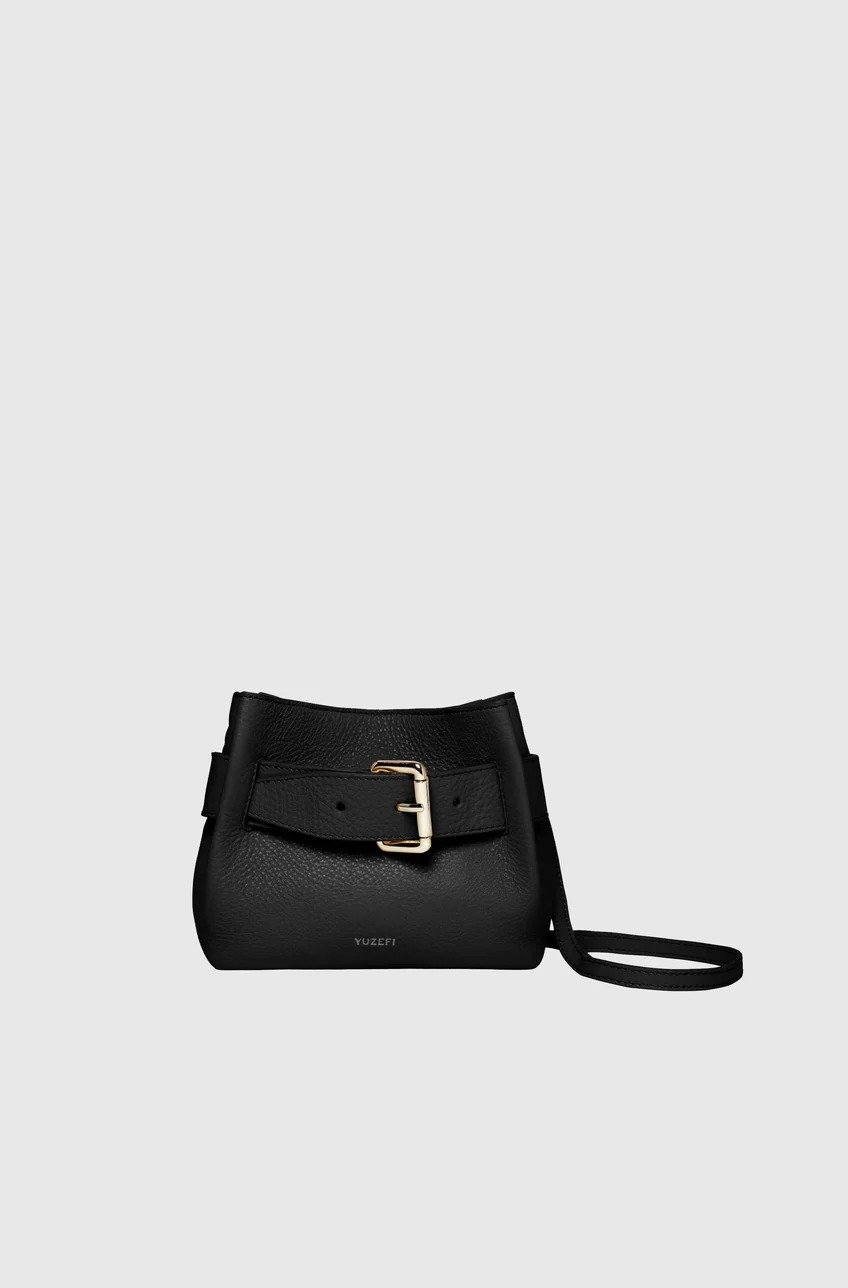 Shroom - Black Pebble Grained Leather - Image 1 of 3