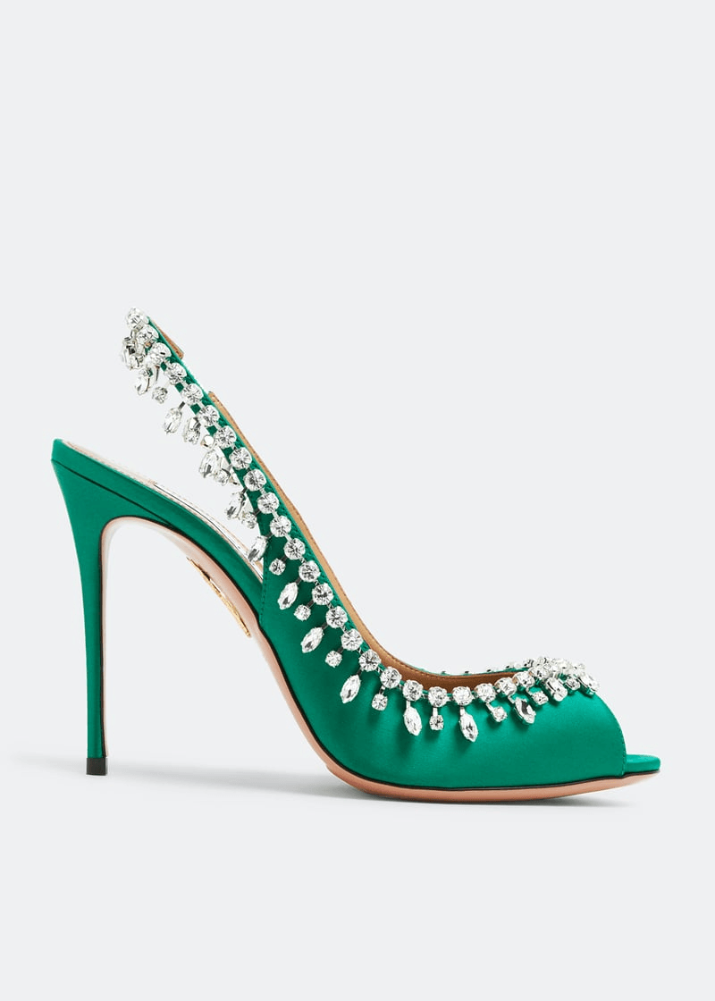 Temptation crystal 105 sandals-GREEN - Image 1 of 4