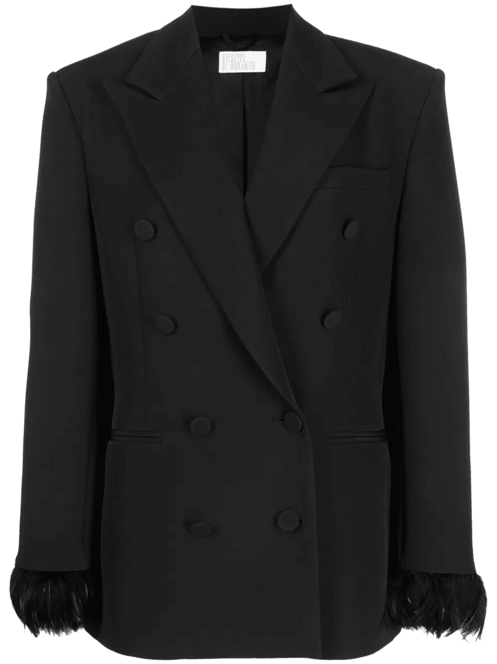 BLAZER À POLGNETS ORNES DE PLUMES  - Image 1 of 3