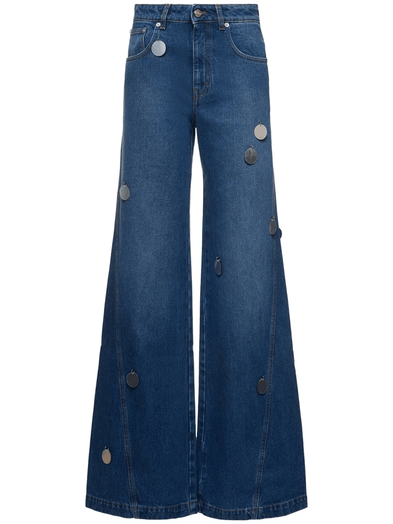 PANTALON EN JEAN PLEXI MIROIRS - Image 1 of 3