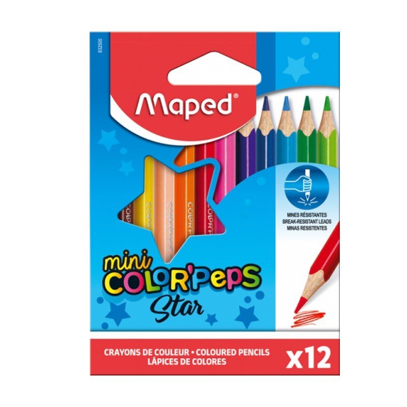 Crayons de couleur de 12 Mini Maped -Color'Peps Star  - Image 1 of 1