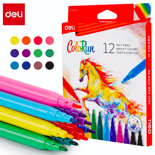 Feutres de coloriage de 12 Deli  - Image 1 of 1