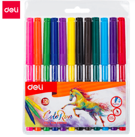 Feutres de coloriage de 12 Deli Boite en plastique  - Image 1 of 1