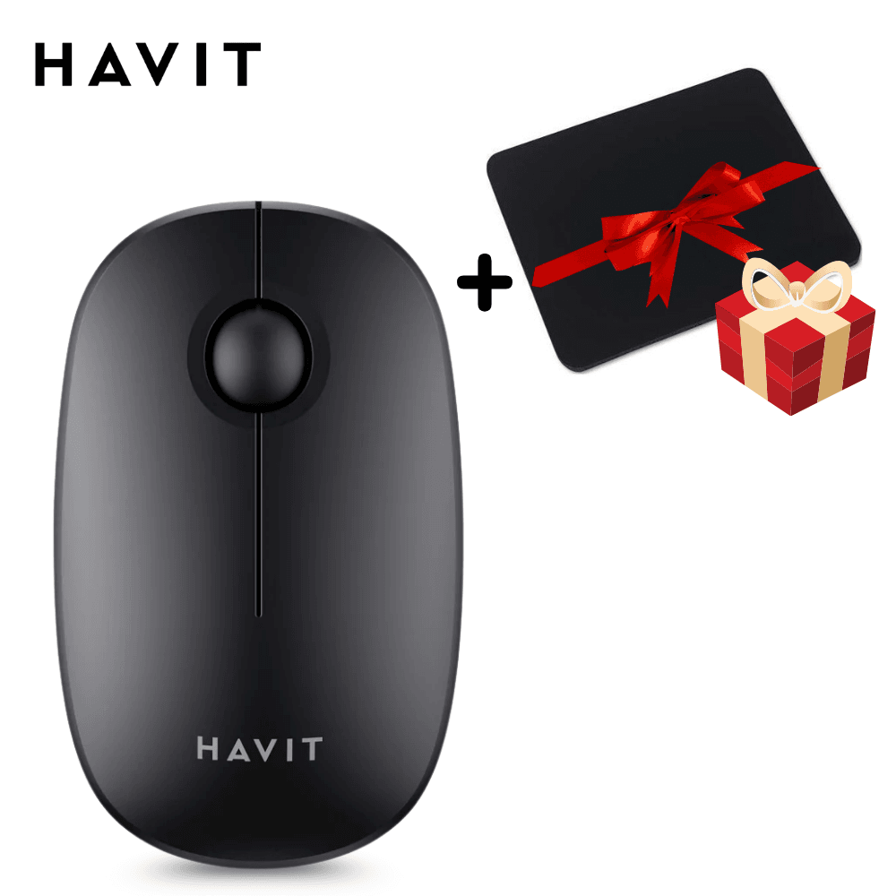 Souris Sans Fil Havit MS57GT + Tapis de Souris Offert – Connexion 2.4G, Légère et Performante - Image 1 of 5