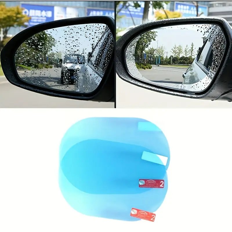 Lot de 2 Films Anti-Pluie pour Rétroviseurs de Voiture – Conduite Sûre par Temps de Pluie & Brouillard - Image 1 of 8
