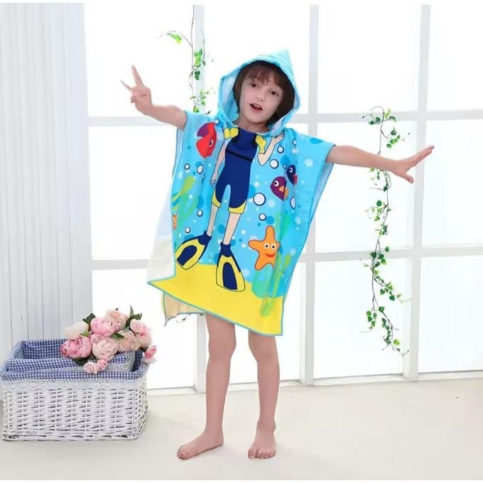 Serviette à Capuche Enfant Plongeur – Ultra Douce & Absorbante – 3 à 10 Ans - Image 1 of 6