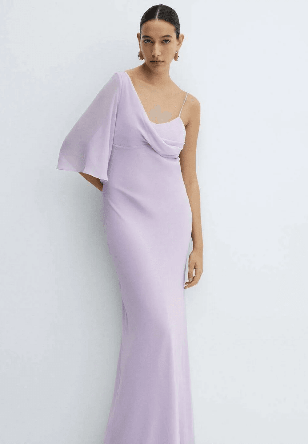 Robe Asymétrique à Manches Évasées - Image 1 of 2