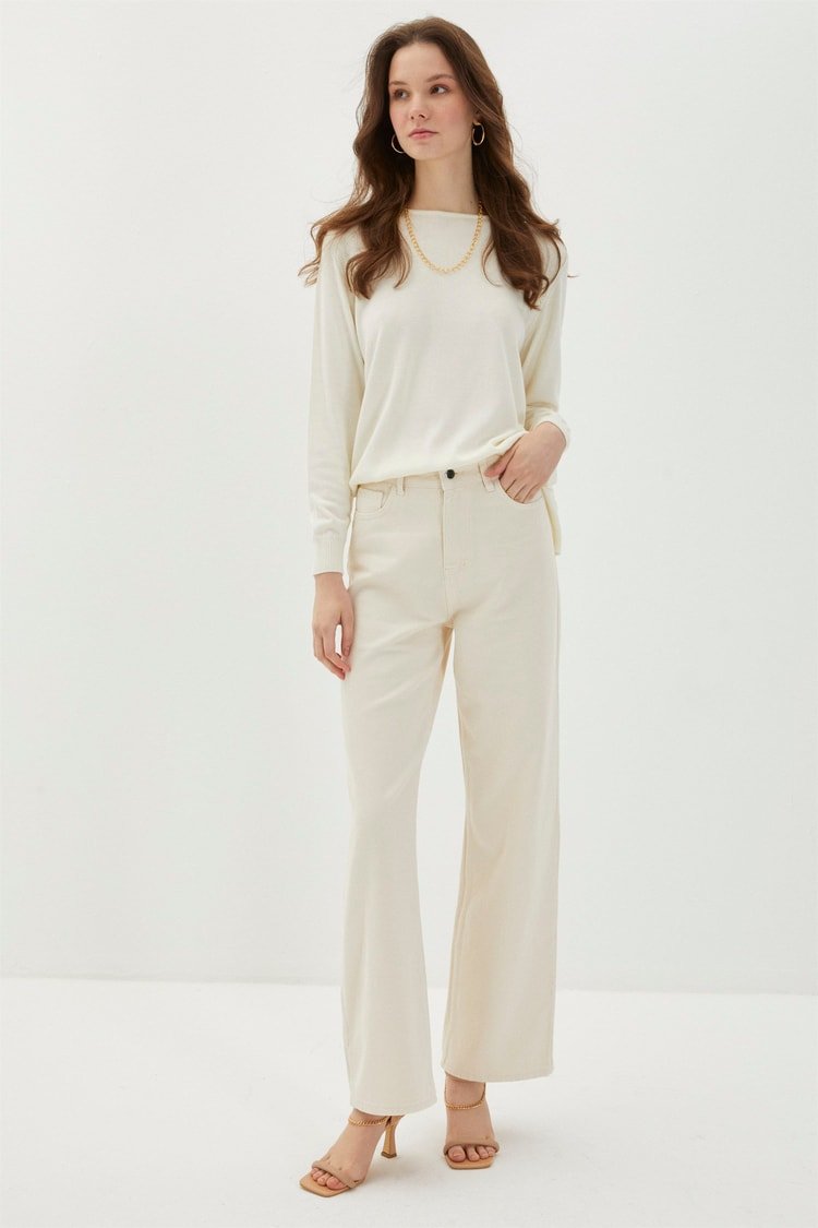  Pantalon taille haute taille large - Image 1 of 4