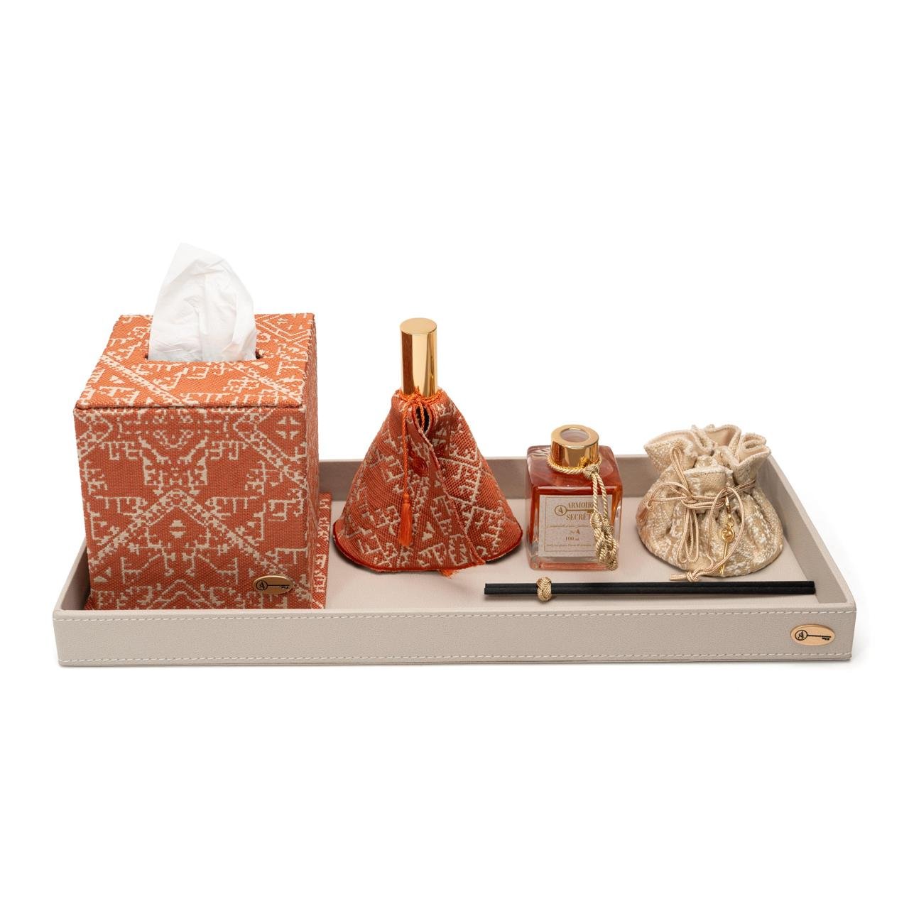 Grand Plateau Senteurs Tissu Tradition / Tissu Gharza Terracota - Image 1 of 2