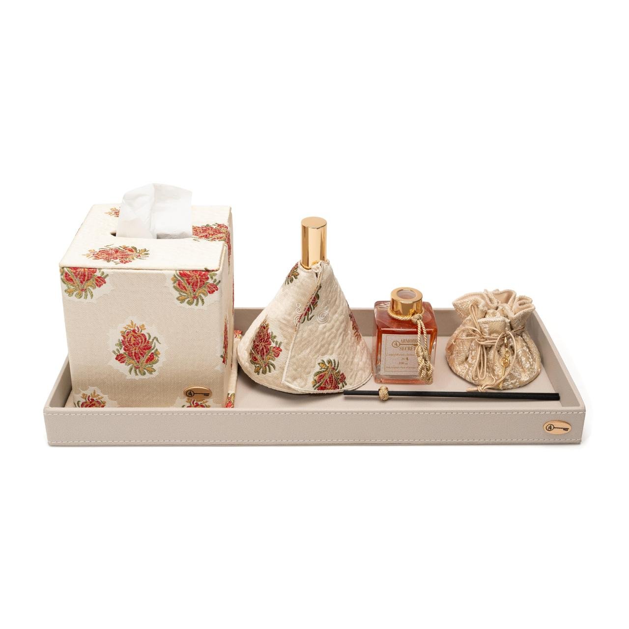 Grand Plateau Senteurs Tissu Tradition / Tissu Gharza Khrib Blanc - Image 1 of 2