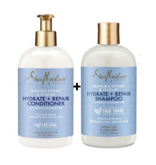 Shea Moisture Shampooing & Après-Shampooing Manuka & Yogourt - Soin Réparateur & Hydratant - Image 1 of 3