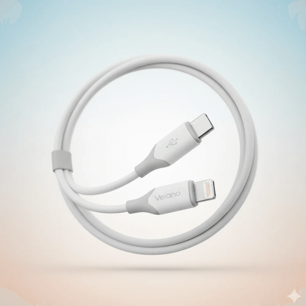 Câble Velano Usb-c Vers Lightning 60w Blanc – Charge Ultra Rapide & Transfert De Données Sécurisé - Image 1 of 4