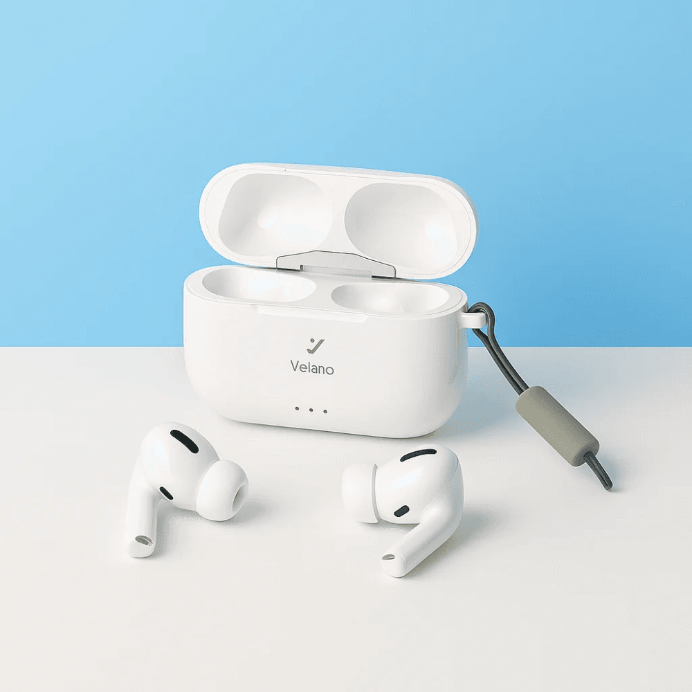 Ecouteurs Sans Fil R-PRO3 Blanc – ANC, Bluetooth 5.3, Boîtier Rechargeable, Son DSP HD - Image 1 of 3