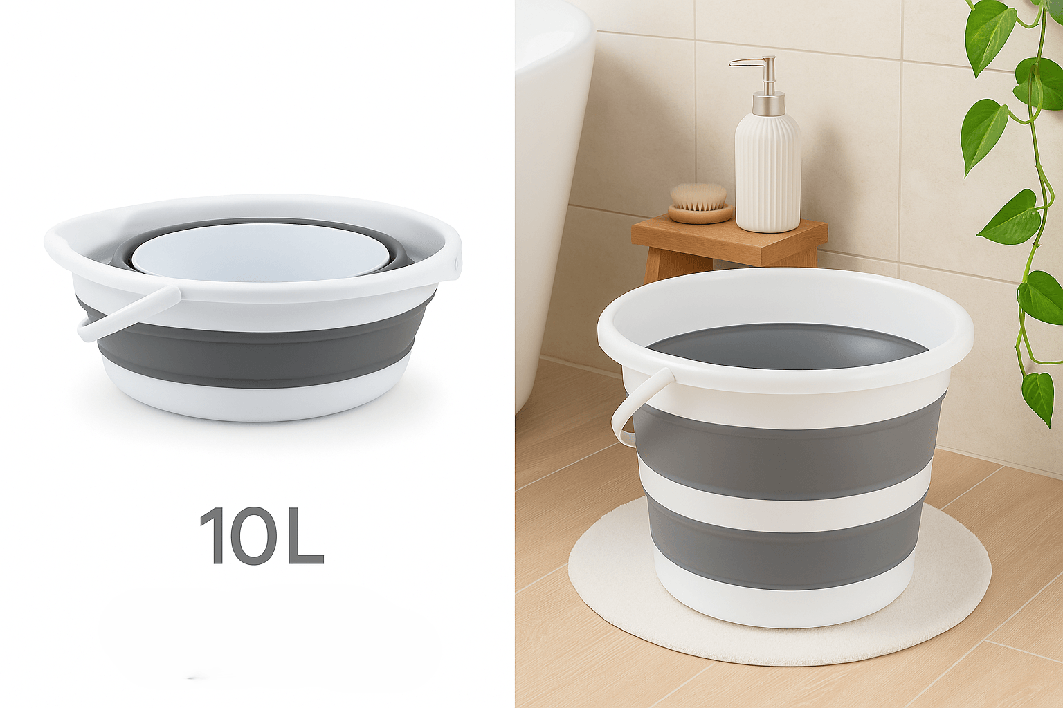 Panier en Silicone Pliable pour Le Linge, Idéal pour Le Camping et Le Rangement Domestique. - Image 1 of 1