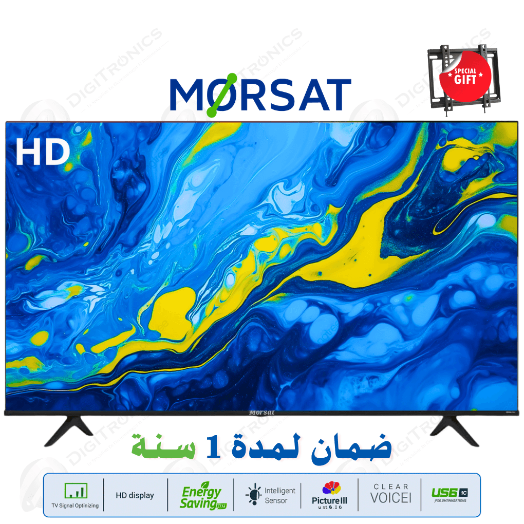 24 hd Led tv éco avec tuner dvb-t2/s2 et port usb + support gratuit - Image 1 of 1