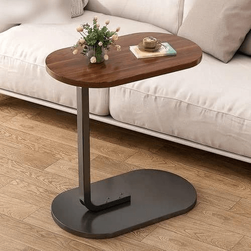 Table basse en C, table d'appoint ou de chevet, encastrable et compacte pour salon, gain de place portable. - Image 1 of 4