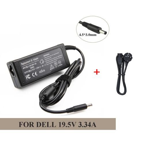 Chargeur Adaptateur Secteur 19.5V 3.34A Remplacement pour Dell Inspiron 4.5*3.0mm - Image 1 of 3