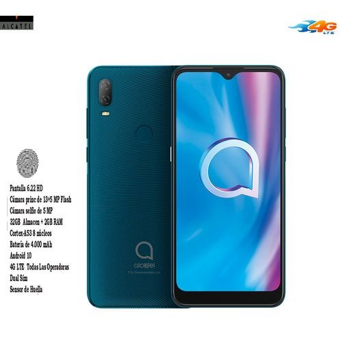 Smartphone 4G 6.22" Gsm 1v-Dual SIM-13MP-32GB-RAM2GB-Empreinte- pine green - Image 1 of 3